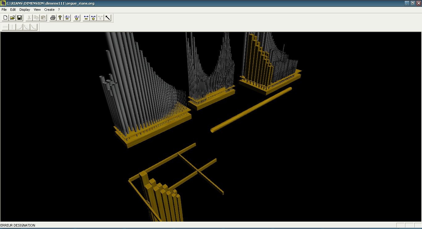 orgue avec parties de charpentes en 3D orgue avec parties de charpentes en 3D